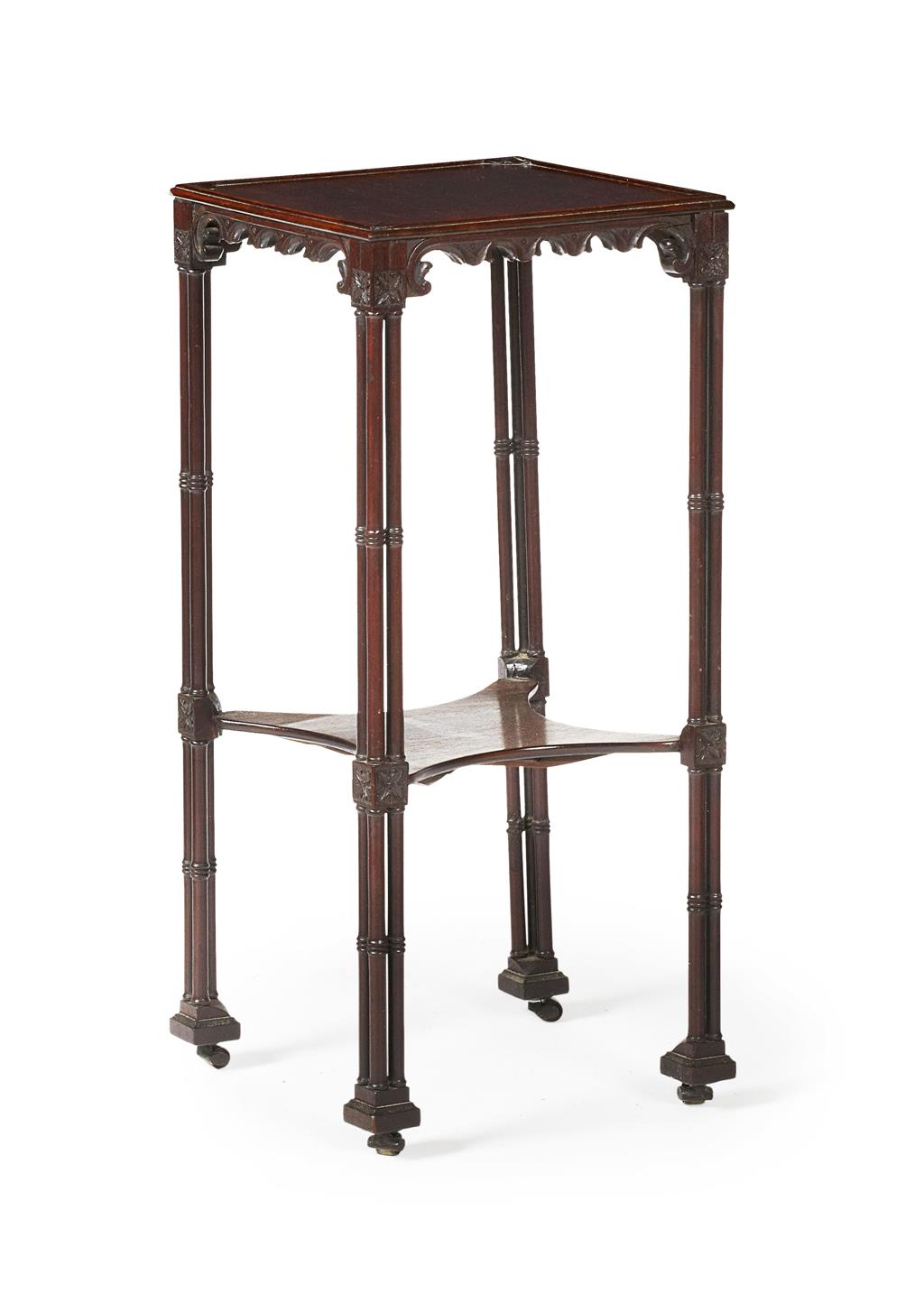 Appraisal: GEORGE III STYLE MAHOGANY KETTLE STAND TH CENTURY the square