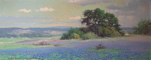 Appraisal: A signature landscape of Texas with hills in the distance