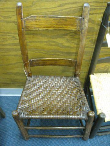 Appraisal: th Century Side Chair split oak seat mule ear back