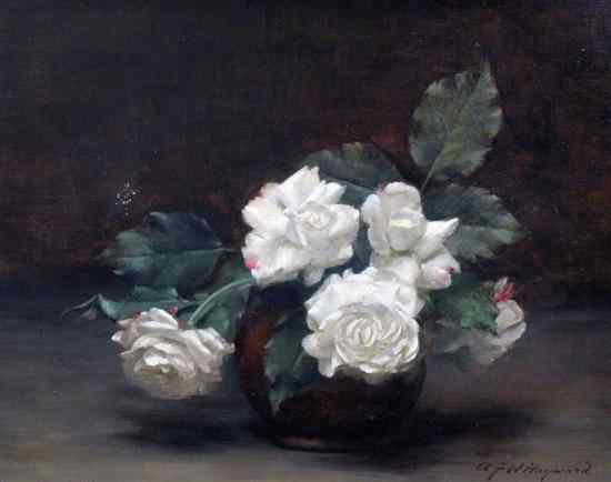 Appraisal: Alfred Frederick William Hayward - oil on canvas White Roses