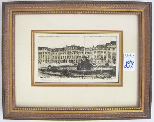 Appraisal: TANNA KASIMIR HOERNES LITHOGRAPH Austrian - titled Schonbrunn Castle by