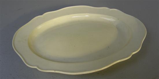 Appraisal: Creamware oval dish with shaped border