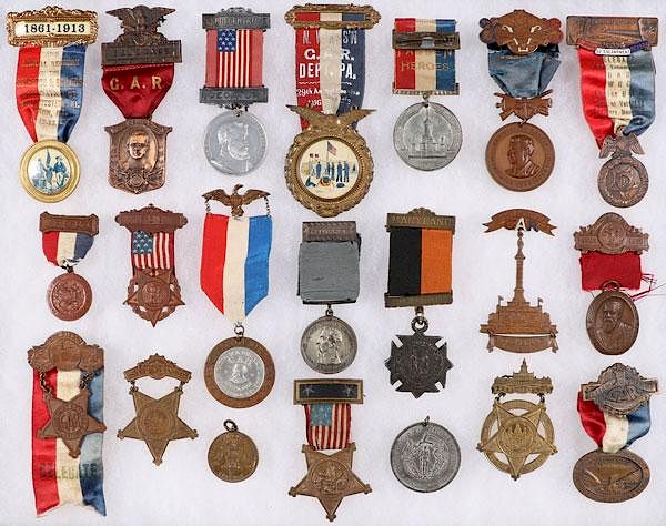 Appraisal: CIVIL WAR BADGES THE MAJORITY GAR CIVIL WAR BADGES THE