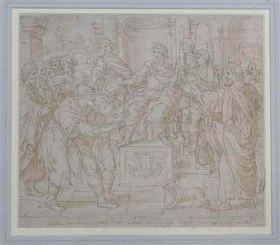 Appraisal: th century Italian School pen and ink The blinding of