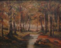 Appraisal: Marie Swope American th th Century Woodland view with deer