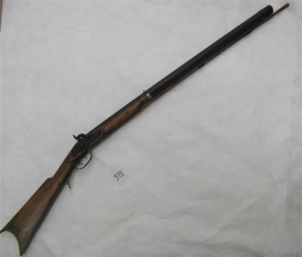 Appraisal: ANTIQUE PERCUSSION HALF STOCK SPORTING RIFLE caliber octagonal barrel with