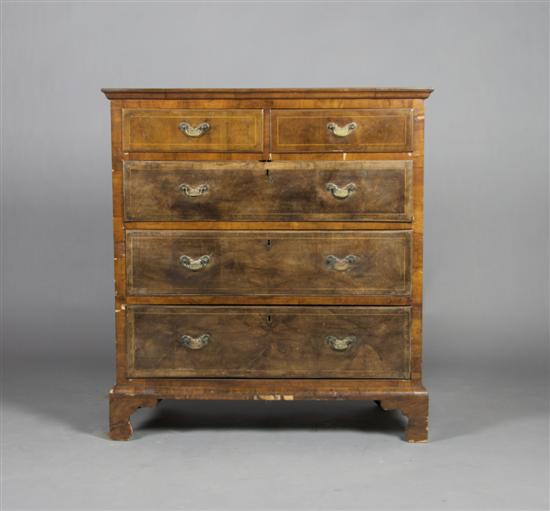 Appraisal: A George II Walnut Chest of Drawers Height x width