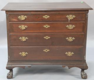 Appraisal: Chippendale mahogany four drawer chest on ball and claw feet