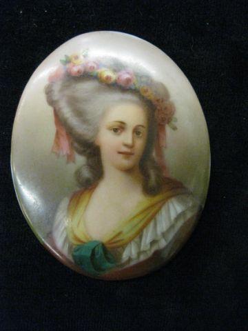 Appraisal: Victorian Painting on Porcelain of a Lady fine detail x