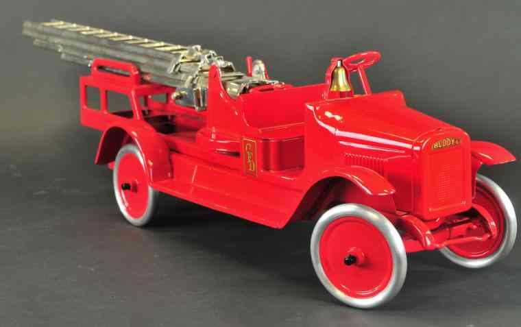 Appraisal: BUDDY 'L' AERIAL FIRE TRUCK Contemporary issue pressed steel painted