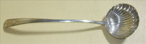 Appraisal: IRISH SILVER LADLE Date letter lacking harp crowned and mark