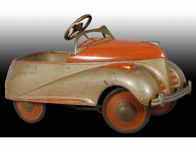 Appraisal: Pressed Steel Steelcraft Lincoln Zephyr Pedal Car Description Circa Tan