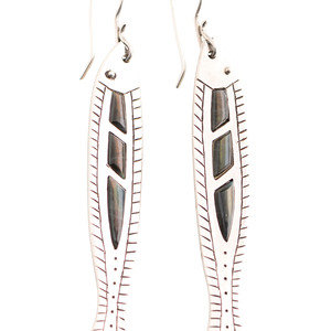 Appraisal: Denise Wallace Chugach-Sugpiaq b Sterling Silver Fish with Spectrolite Inlay