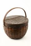 Appraisal: BASKET - th C ash splint picnic basket with round