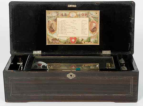 Appraisal: Swiss Music Box Europe Switzerland A music box with inlaid