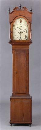 Appraisal: FEDERAL CHERRY LONG CASE CLOCK The swan's neck cresting above