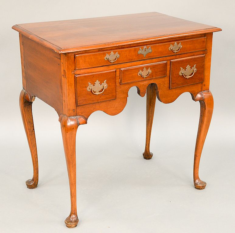 Appraisal: Queen Anne cherry lowboy having one long drawer over three