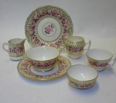 Appraisal: A STEVENSON HANCOCK DERBY PORCELAIN MATCHED PART SERVICE painted with