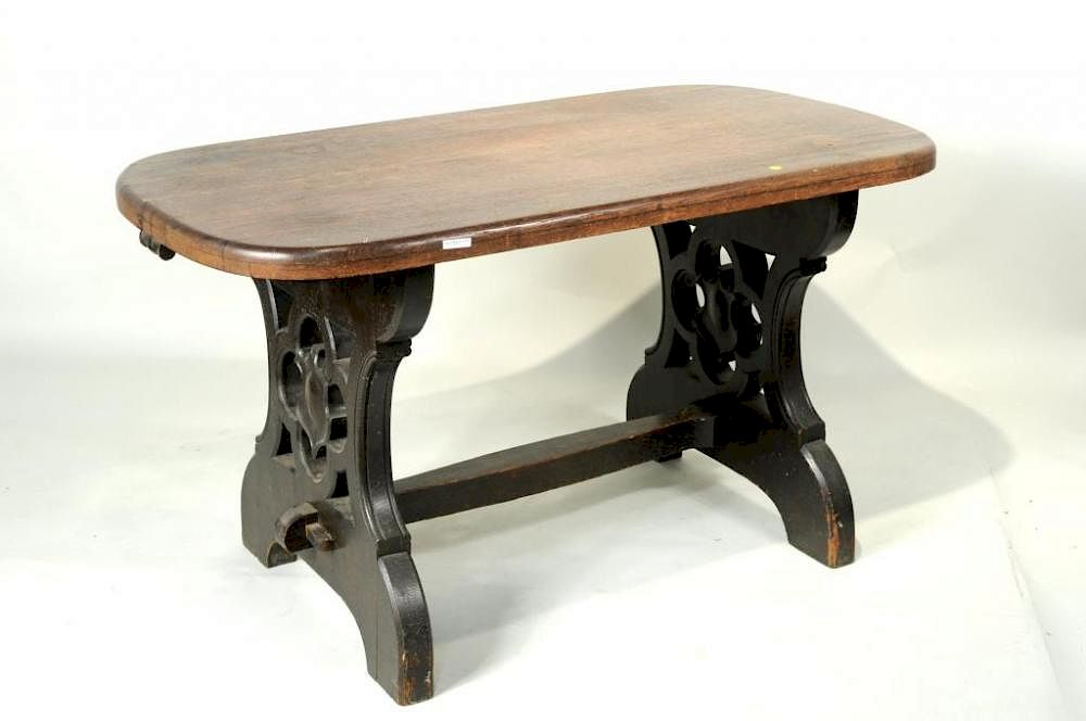 Appraisal: Gothic Style Oak Refectory Table Gothic style oak refectory table