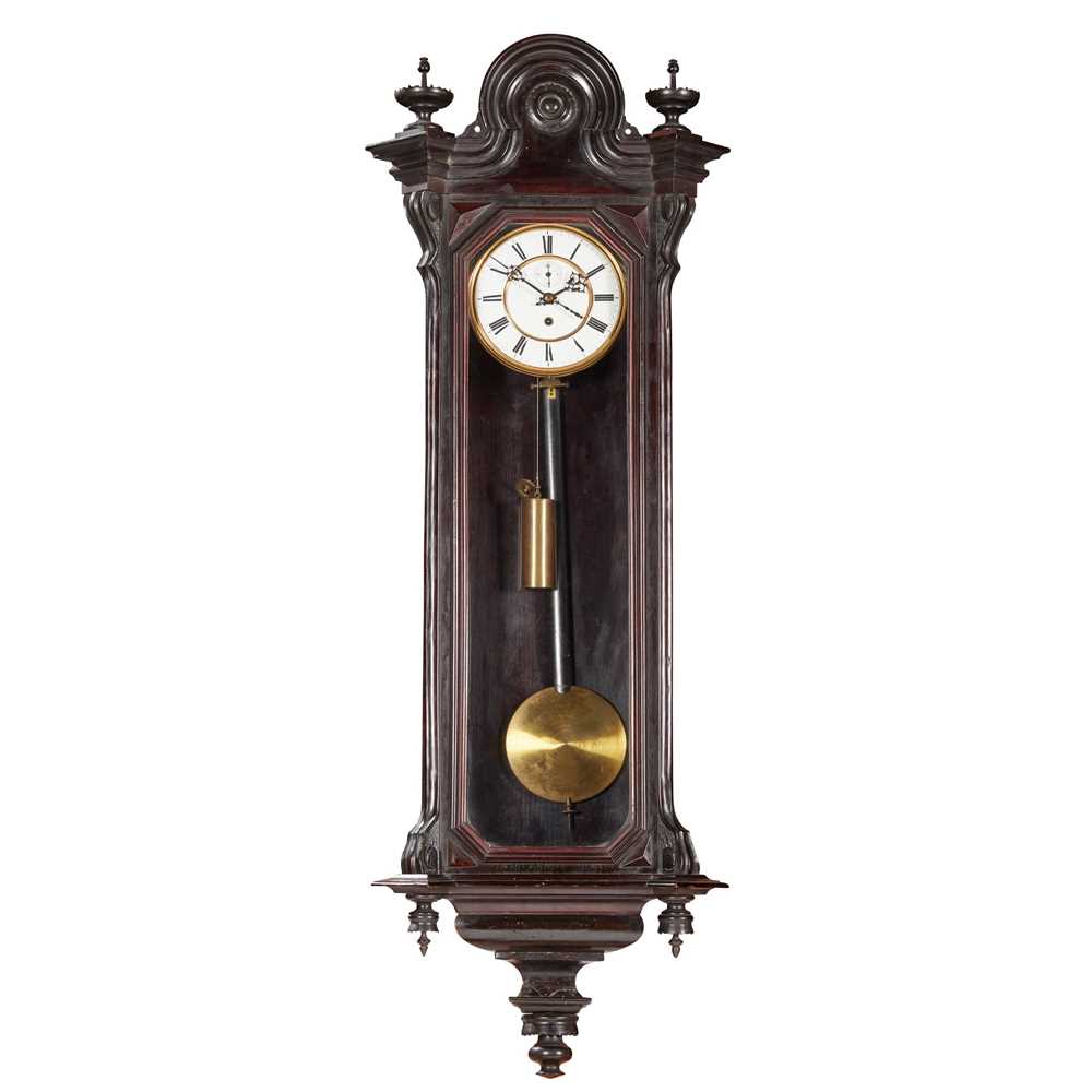 Appraisal: VIENNA EBONISED MAHOGANY WALL REGULATOR TH CENTURY the white enamel