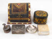 Appraisal: Four silver pill boxes each marked Wt gm together with