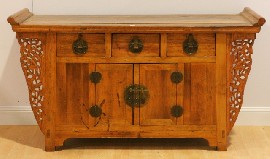 Appraisal: A Chinese teak sideboard th century cm wide cm deep