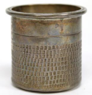 Appraisal: Vintage Taxco Mexico Punched Sterling Shot Glass Resembling a large