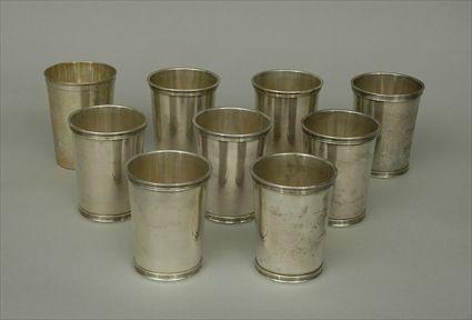 Appraisal: Set of Nine Sterling Silver Julep Cups