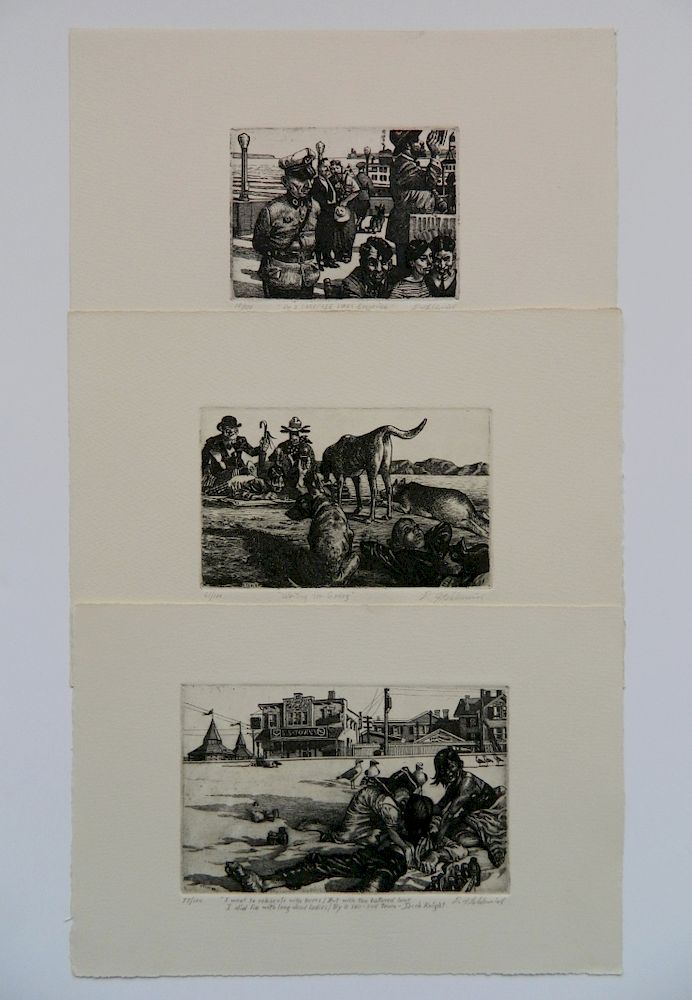 Appraisal: David Itchkawich etchings David Itchkawich American - - ''I Want