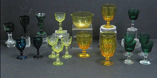 Appraisal: An assembled group of colored glass th century Comprising four