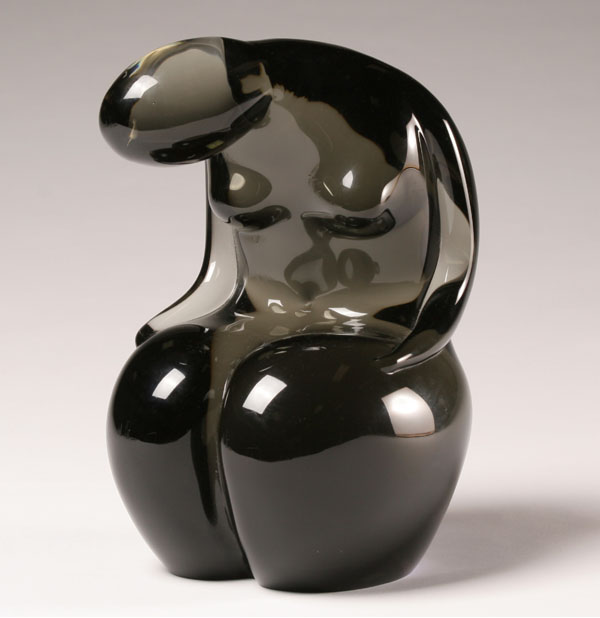 Appraisal: Seguso AV Nude glass sculpture Sold modeled gray glass body