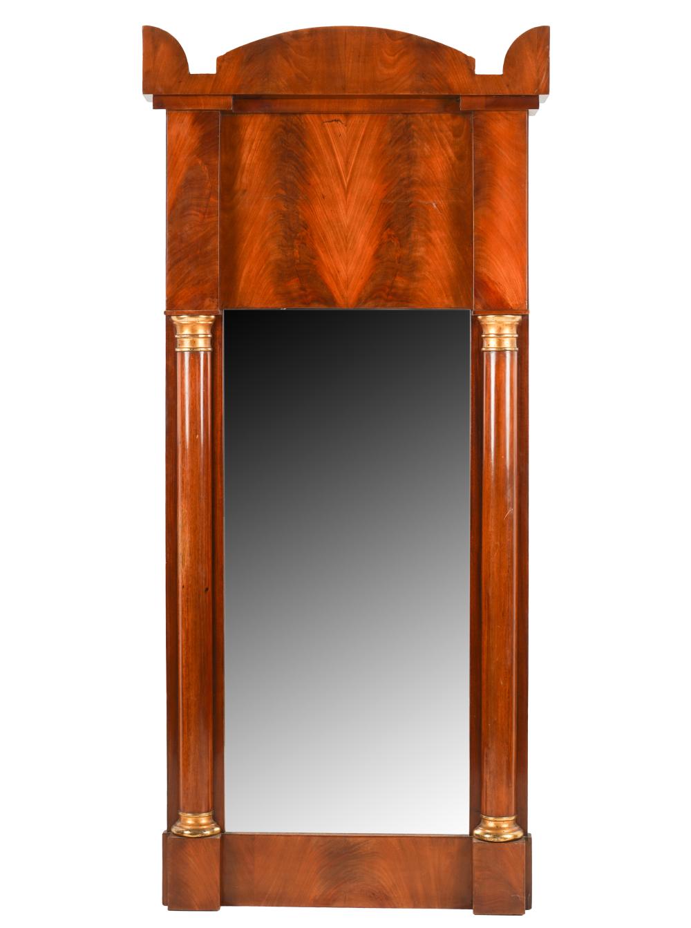 Appraisal: BIEDERMIER WALL MIRRORthe flat mirror plate flanked by pilasters with