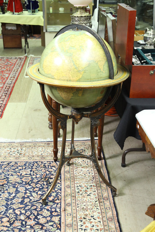 Appraisal: GLOBE ON STAND Terrestial globe by Denoyer Geppert Co Chicago