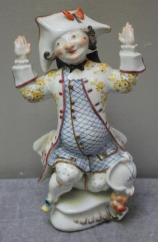 Appraisal: MEISSEN Signed Porcelain Figure of a Dancing ManMarked on his