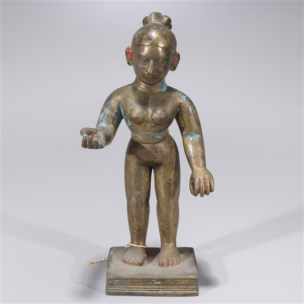 Appraisal: Antiquer Indian brass standing figure of a deity circa some