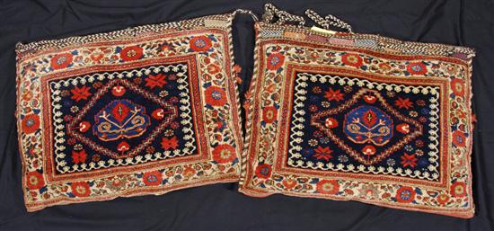 Appraisal: PAIR OF AFSHAR PILLOWS Persia late th century feet inches