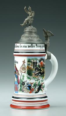 Appraisal: German regimental stein porcelain b d Comp Inft Regmt No