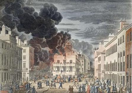 Appraisal: ENGRAVING OF THE BOSTON STATE HOUSE FIRE AFTER ROBERT SALMON