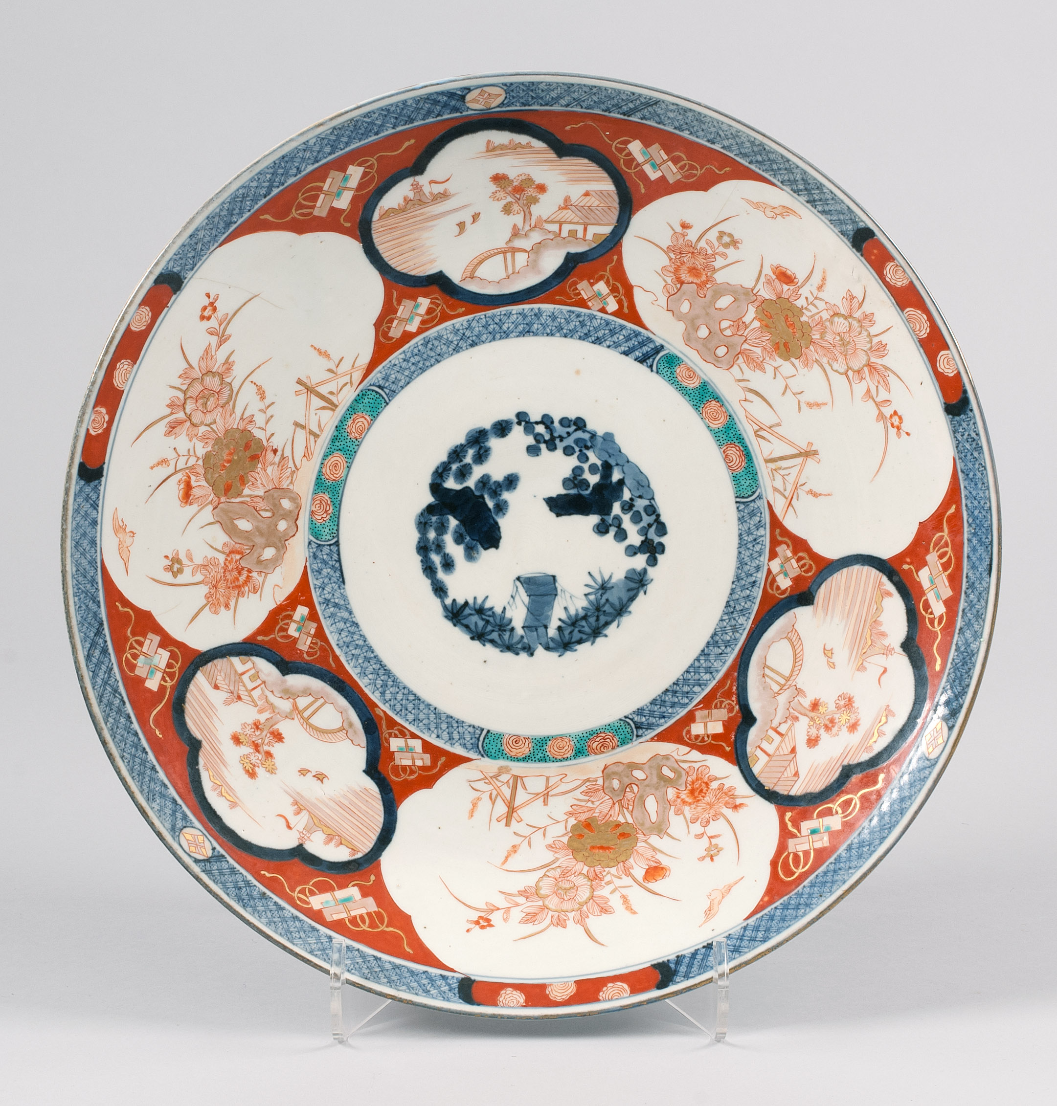 Appraisal: JAPANESE IMARI PORCELAIN CHARGER th CenturyWith Three Friends design surrounded