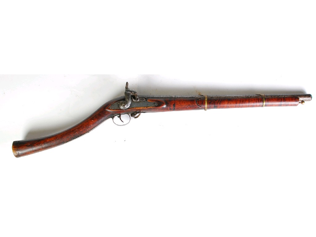 Appraisal: NINETEENTH CENTURY AFGHAN PERCUSSION CARBINE of crude overall construction the