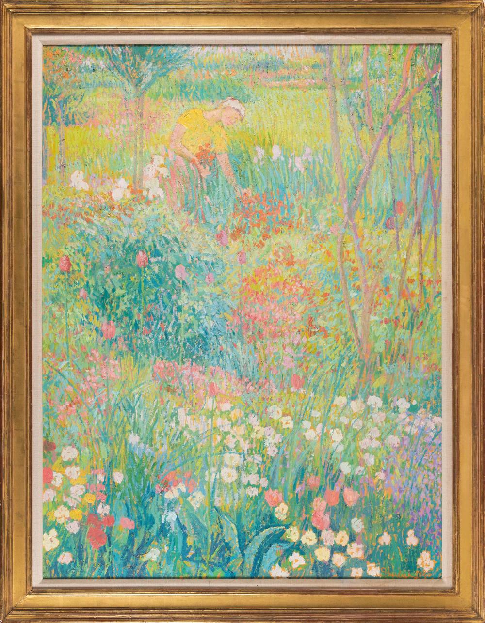 Appraisal: SAM BARBER MASSACHUSETTS ITALY B FLORAL DREAMS OIL ON BOARD