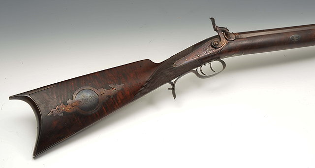 Appraisal: A MID TH CENTURY AMERICAN PLAINS RIFLE with double set