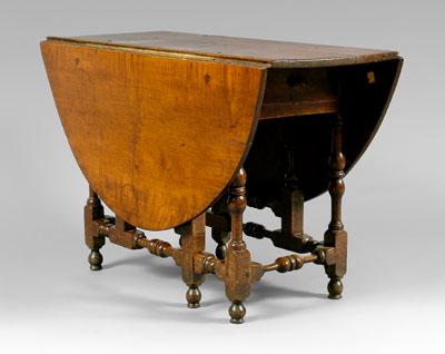 Appraisal: Rhode Island tiger maple gate leg table oval figured maple