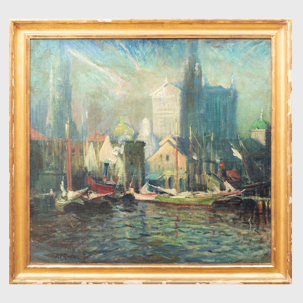 Appraisal: Arthur Clifton Goodwin - Boston Waterfront Arthur Clifton Goodwin -