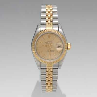 Appraisal: A Ladies' Rolex Two Tone Oyster Perpetual Watch Ref serial