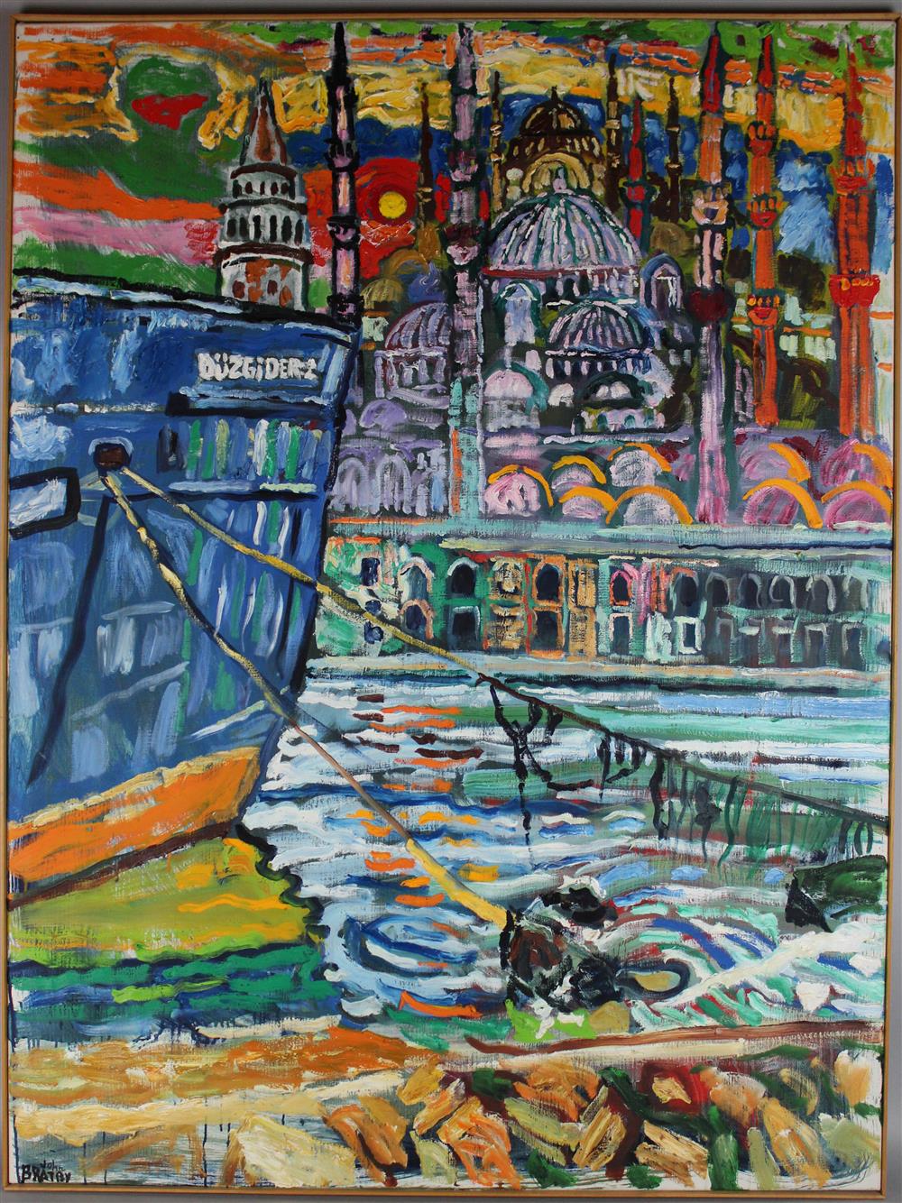 Appraisal: JOHN BRATBY BRITISH - ISTANBUL - HAGGIA SOFIA Oil on