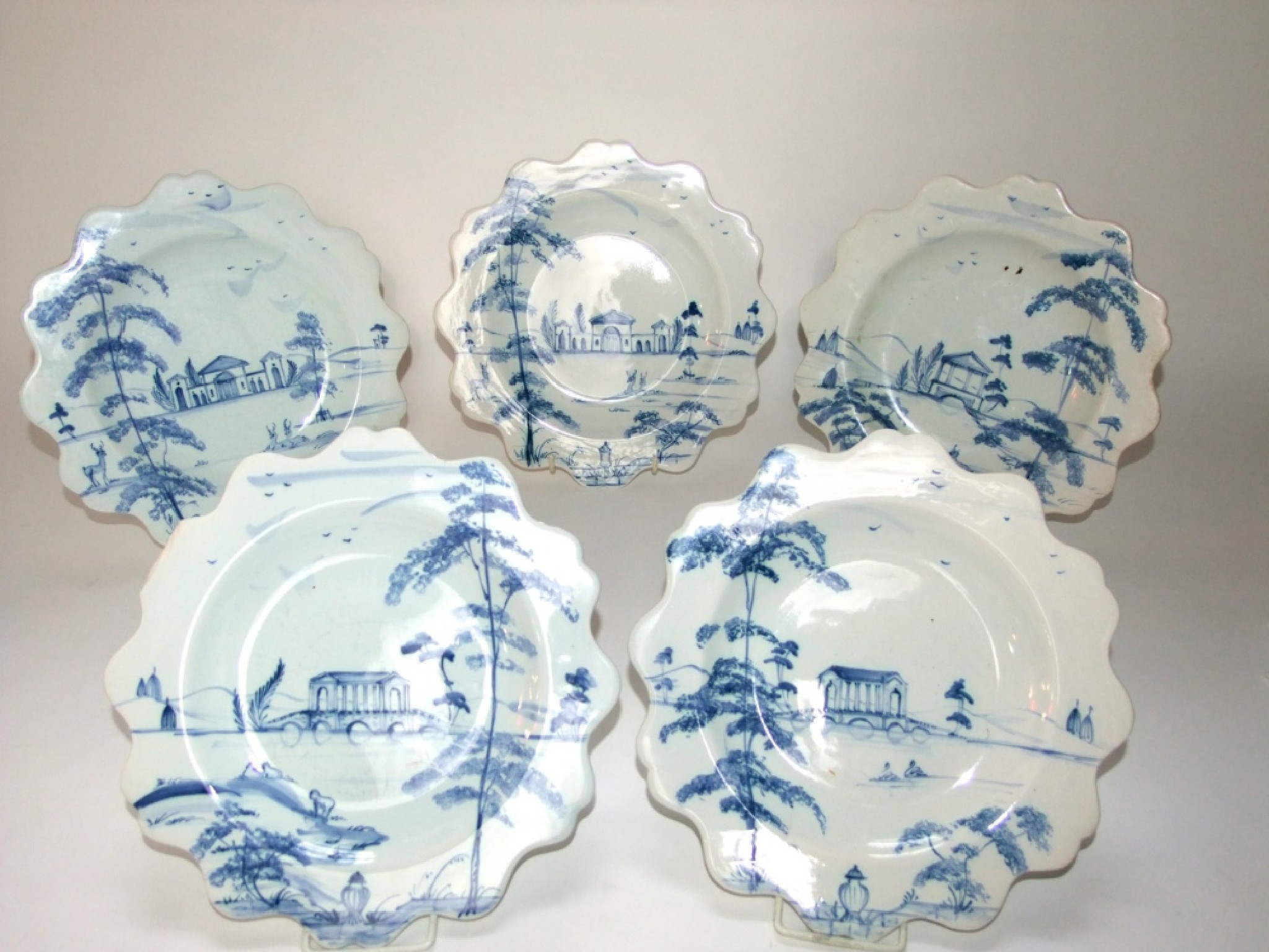 Appraisal: A set of five Isis of Oxford Studio Pottery plates