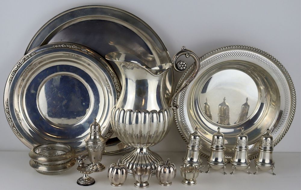 Appraisal: SILVER Assorted Silver Hollow Ware Grouping Includes Redlich Co sterling