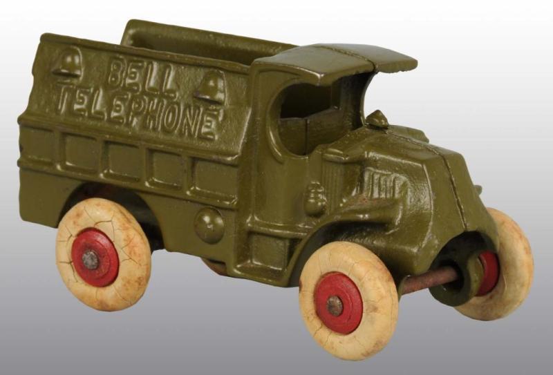 Appraisal: Cast Iron Hubley Bell Telephone Truck Toy Description Rubber tires