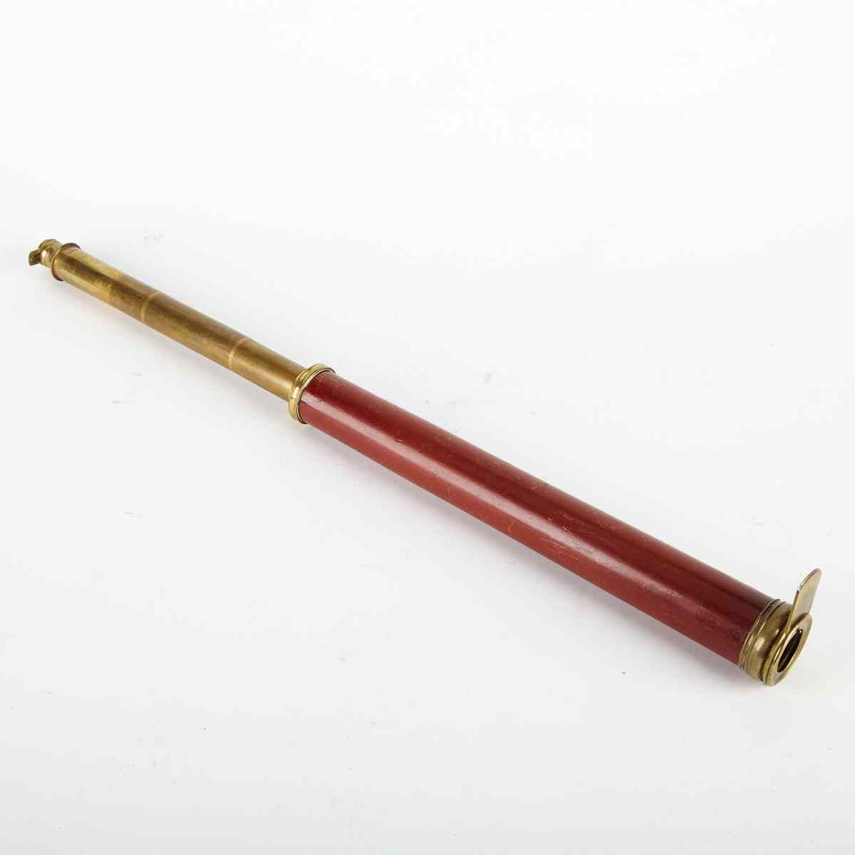 Appraisal: Georgian Tapering Mahogany and Brass Single Draw Telescope eyepiece and